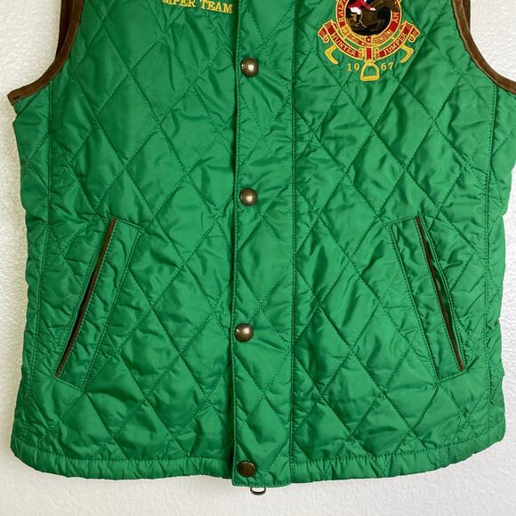 Ralph Lauren Bleeker Vest Jacket Womens Small Green Full Zip Outdoor Embroidered - Picture 5 of 8